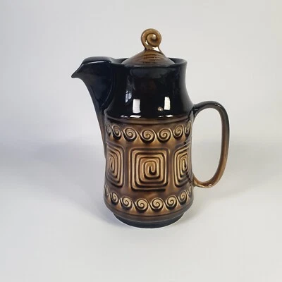 Coffee Pot Retro Vintage SylvaC Rich Dark Brown Totem 4037 - Image 1 of 4
