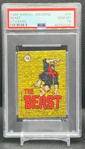 1986 Marvel Universe Sticker #74 BEAST X-Men - PSA 10 - Pop 2!!! - Bild 1 von 2