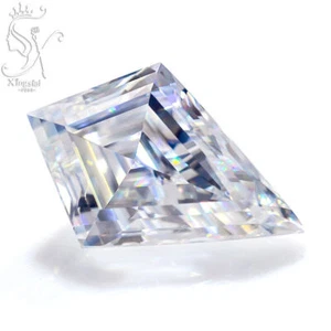 White D Color VVS Excellent Kite Cut Moissanite Gemstone Loose Stone For Jewelry - Picture 1 of 14