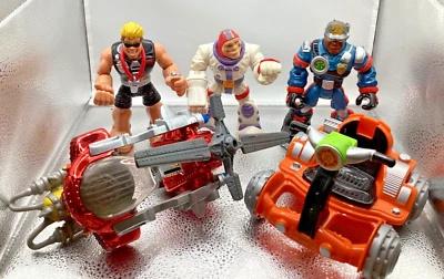 Lot of Fisher Price Mattel Rescue Heroes Chrome Red Chopper, Bike, 3 figures t51 - Image 1 of 4
