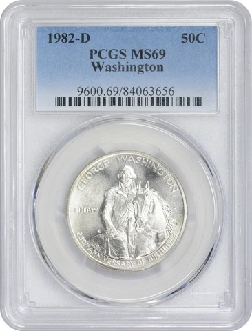 1982-D Washington Commemorative Half Dollar MS69 PCGS Cover