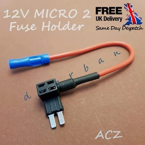 12V Micro 2 Blade Piggy Back Tap Car Fuse Holder Motorcycle Automotive AWG UK - Picture 1 of 2