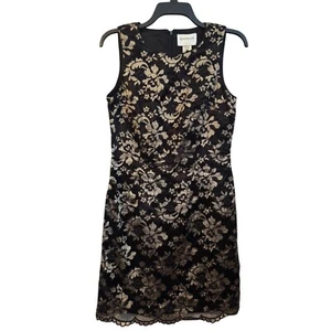 Hugo Buscati Black & Gold Sleeveless Lace Floral Dress Size 8??? dress - Picture 1 of 12