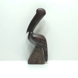 Handgeschnitzte Pelikanfigur aus Holz dunkles Holz ca. Höhe 6 cm - Bild 1 von 6