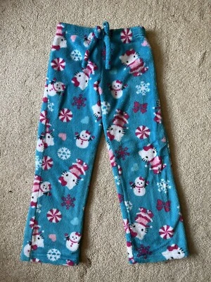 LOUNGE PANTS - Hello Kitty - Blue/White/Pink - Fleece - 6/6X Girls - Image 1 of 4
