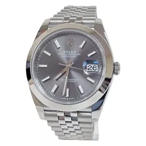 Rolex Datejust 41 126300 Jubilee Steel 41mm Rhodium Grey Index - Picture 1 of 4