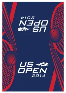 Neu US Open Herren Spieler authentisch auf dem Platz Handtuch marineblaurot weiß 2014 - Bild 1 von 3