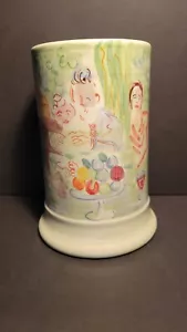 Raoul Dufy Copyright Deruta Italy Ceramic Cylinder Vase, Wine Cooler - Picture 1 of 6