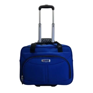 Delsey Blue Rolling Underseat Telescopic Handle & Shoulder Strap Carry-On Bag - Picture 1 of 12