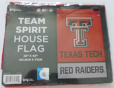 NIP IPG TEXAS TECH RED RAIDERS House Flag 28" x 40" Vertical Red/Black Guns Up Cover