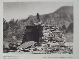 Indianer prähistorische Überreste Navajo Land Arizona Fotogravur 1927 E. O. Hoppe - Bild 1 von 2