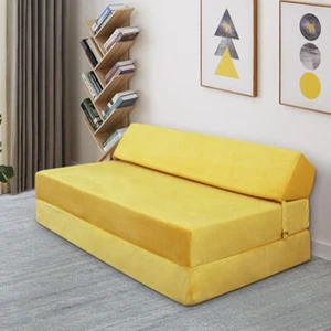 Jumbo Cord Double Chair Sofa Z Bed Seat Foam Fold Out Futon Guest Mattress UK - Picture 1 of 51