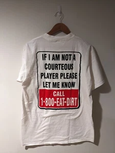 Vintage 90s Utopia Sport If I Am Not a Courteous Player White Large T-Shirt - Picture 1 of 5