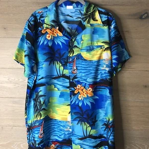 Camicia uomo King Kameha hawaiana con bottoni multicolore taglia large - Foto 1 di 6