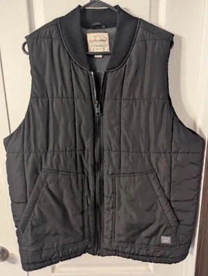 Chaleco acolchado acolchado original a prueba de intemperie para hombre negro XL cremallera completa Foto 1 de 4