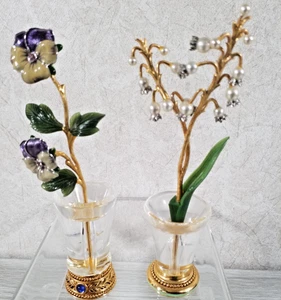 Broche prendedor MMA MET MUS OF ART 14k Placa Oro Esmalte Perla de Culto LIRIO DEL VALLE - Imagen 1 de 8