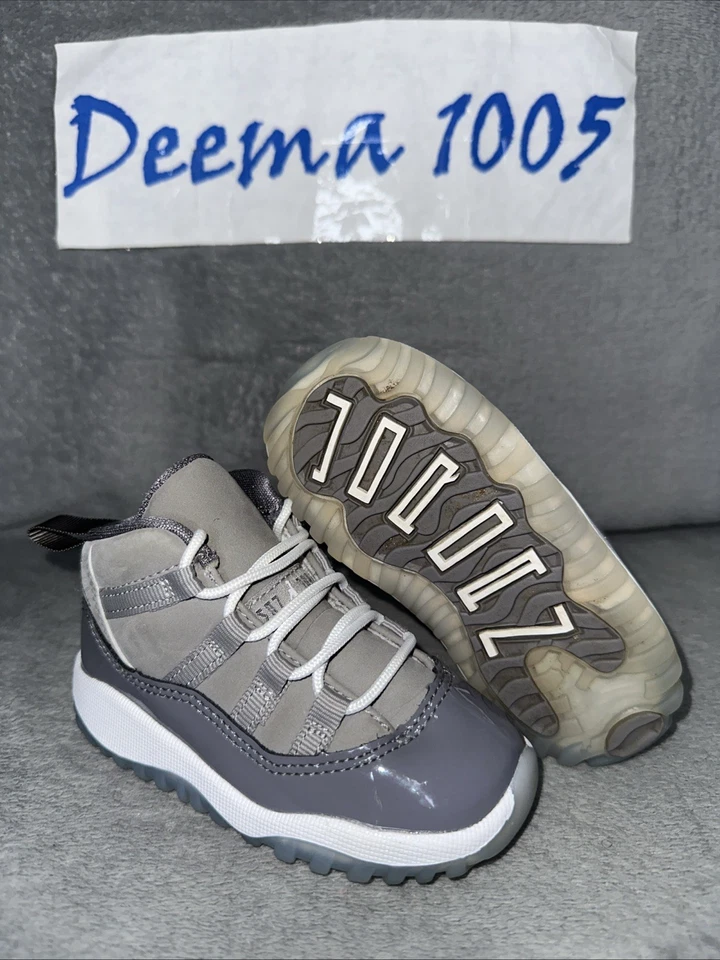 Toddler Air Jordan 11 Retro Athletic Shoes ‘Cool Grey’ 378040 005 - Size 6C - Image 1 of 4