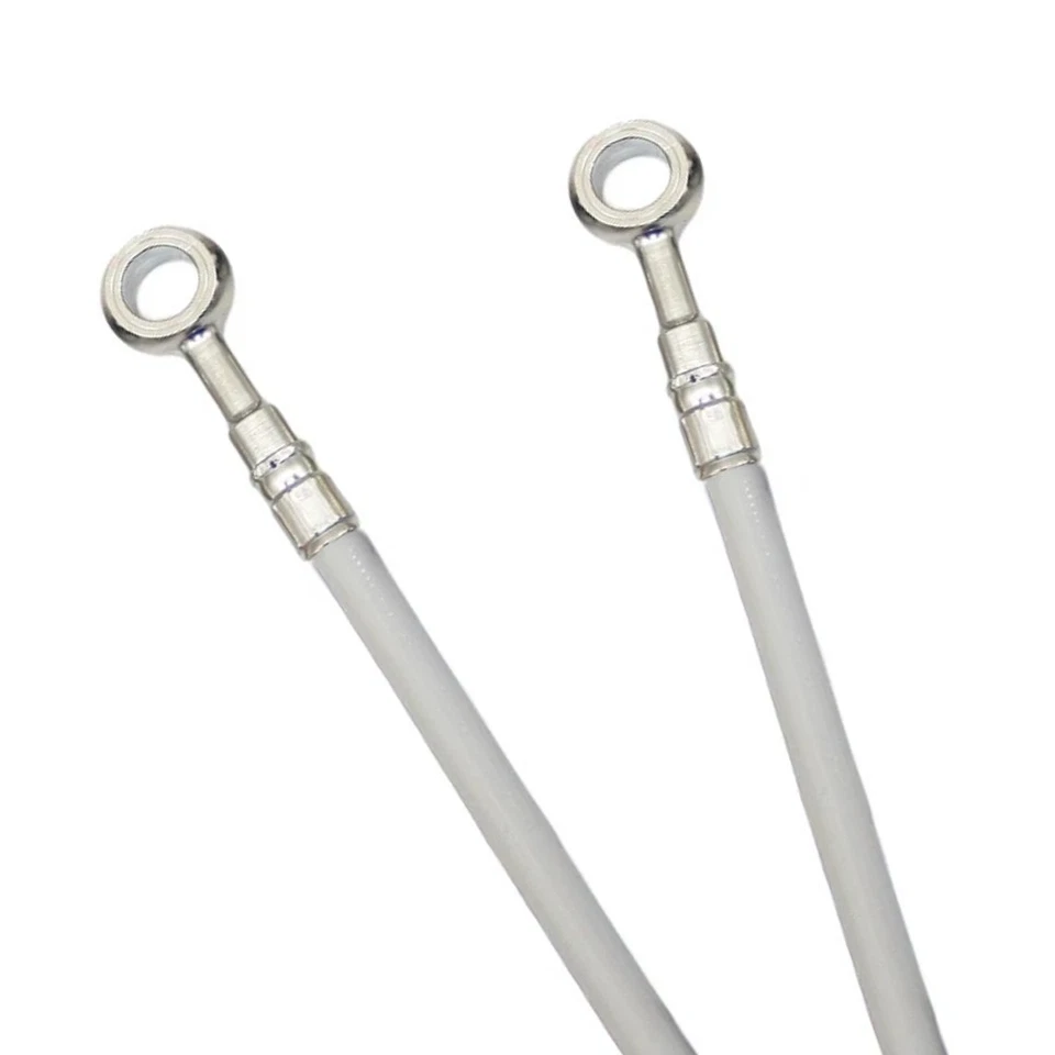 White Stainless Steel Front Brake Line Kit - 2 Lines GBrakes FK003D541-2-WHT Foto 1 de 2