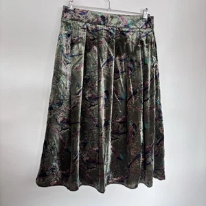 House Of Bruar Velvet Skirt Size 14 Green Pheasant Country Lined Autumn - Picture 1 of 13