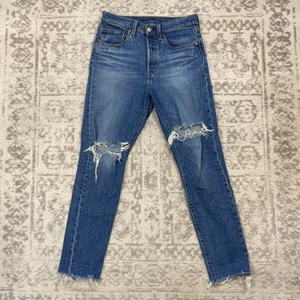 Levi’s 501 S Skinny Jeans Damen Blau Button Fly Straight Leg Jeans Gr. 27 - Bild 1 von 8