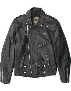 HEROS BY HELD Mens Leather Biker Jacket IT 50 Large Black Leather DC20 - Picture 1 of 4