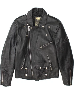 HEROS BY HELD Mens Leather Biker Jacket IT 50 Large Black Leather DC20 - Image 1 of 4