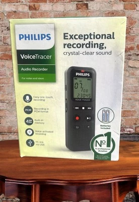 Philips - VoiceTracer Digital Audio Recorder - Dark Silver & Black #6328 - New - Image 1 of 4