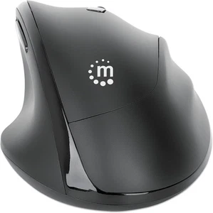 Manhattan 190237 Ergonomic Wireless Mouse with USB-A and USB-C™ 2-in-1 Receiver - Picture 1 of 8