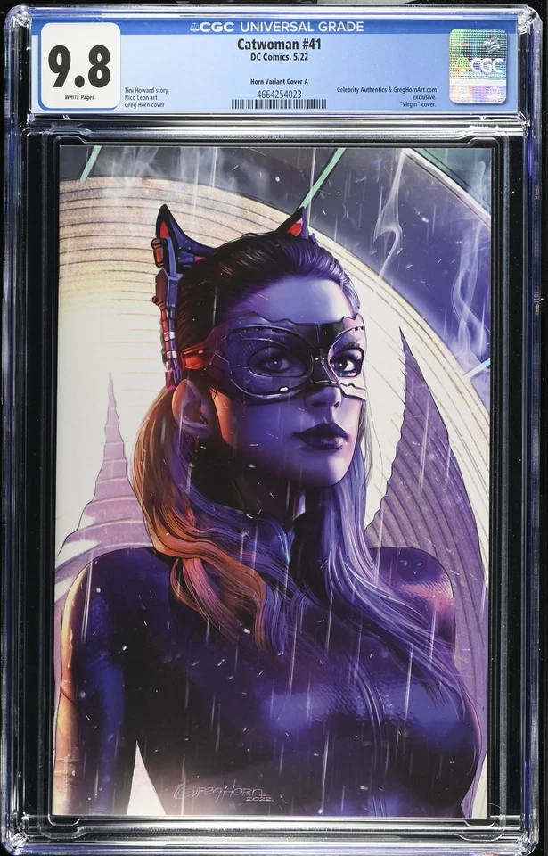 Catwoman #41 CGC 9.8 Greg Horn Variante Cubierta Una Anne Hathaway Virgen Cubierta Foto 1 de 2