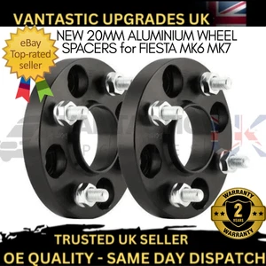 FOR FORD FIESTA MK6 MK7, NEW 20MM ALUMINIUM BLACK WHEEL SPACERS X2 HUBCENTRIC - Picture 1 of 5