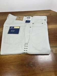 Dockers Herren Twill Jeans 33x32 Flat Front High Rise Straight Leg Beige Denim - Bild 1 von 9