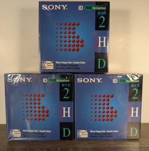 3 Packs of 10 Sony IBM Formatted MFD 2HD Double Sided 3.5" Micro Floppy Disk NEW - Afbeelding 1 van 6