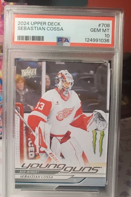 24-25 UD Extended Series - Young Guns Sebastian Cossa #708 (RC) PSA 10 GEM MINT - Image 1 of 4