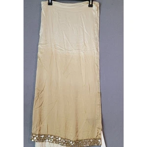 Bufanda de cama Donna Karan Home nueva con etiquetas - 30"x70" - Extremos brillantes de gemas doradas - 100 % seda - Imagen 1 de 6