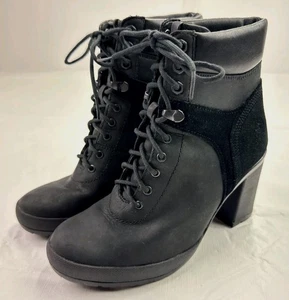 Stivaletti Timberland Camdale pelle scamosciata tacco nabuk donna tg 7 neri - Foto 1 di 12