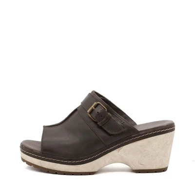 Merrell Damen J00844 Sandalen Braun Leder Holz-Look-Sohle, Classic Clogs EU 37.5 - Bild 1 von 4