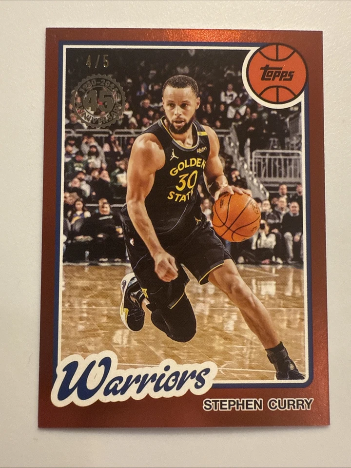 2025-26 Topps Basketball 45th Anniversary 1980 Stephen Curry Red Foil /5 🔥 🔥 - Image 1 of 4