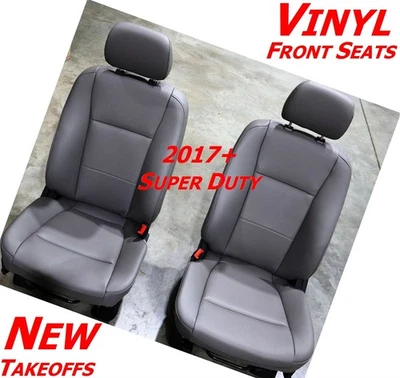 FORD SUPER DUTY FRONT BUCKET SEATS GREY VINYL OE REPLACEMENT SD OEM Factory - Image 1 of 4