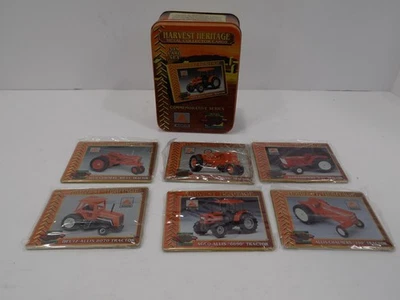 Juego de seis tarjetas de coleccionista de metal AGCO ALLIS Harvest Heritage en lata Foto 1 de 4