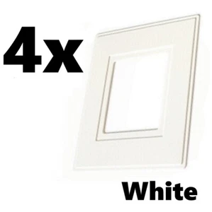 4 x SINGLE LIGHT SWITCH SOCKET WHITE FINGER PLATES SURROUND WALL PROTECTOR COVER - Picture 1 of 3