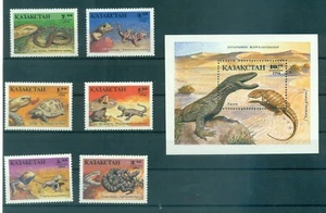 TARTARUGHE & ALTRI RETTILI - TORTOISES & REPTILES KAZAKHSTAN 1994 set+block - Picture 1 of 1