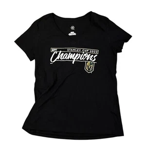 NHL Las Vegas Golden Knights Hockey Womens T Shirt Black Small 2023 Champions - Picture 1 of 4