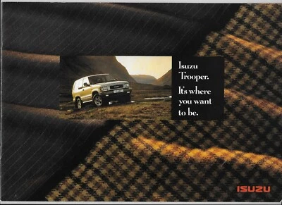 1992 Isuzu Trooper SUV car brochure + accessories brochure + price/colour guide - Image 1 of 4