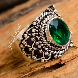 Chrome Diopside Gemstone 925 Sterling Silver Handwork Ring Wedding Day Jewelry - Picture 1 of 6