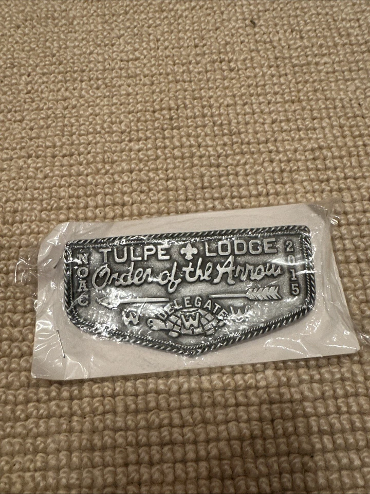 Very Rare tulpe lodge 245 pewter single flap patch noac 2015 delegate - Image 1 of 1
