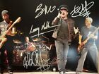 Photo dédicacée U2 8 x 10 avec bande complète Bono The Edge Larry Mullen Adam