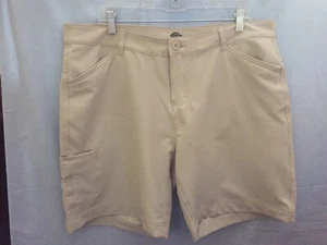 Dickies Tan 16 Ladies Casual Stretchy Lightweight Comfort Shorts Button Up Zip - Picture 1 of 6
