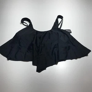 SouqFone Tankini Top Womens Size XL Black Flounce Ruffle Adjustable Strap NWT - Picture 1 of 10