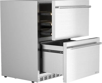 HCK 24" Dual Zone Beverage Refrigerator,Wine Fridge,Weatherproof Drawer,Outdoor