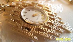 Caravelle Vintage Gold plated Watch Pendant Necklace estate jewelry beautiful